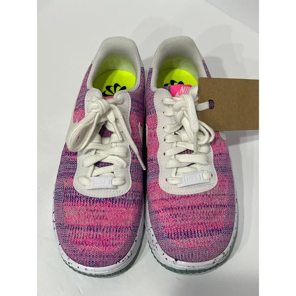 NEW Nike Air Force 1 Crater Flyknit Fuchsia Glow Pink DC7273-500‎ Women's Size 7 - Picture 3 of 6